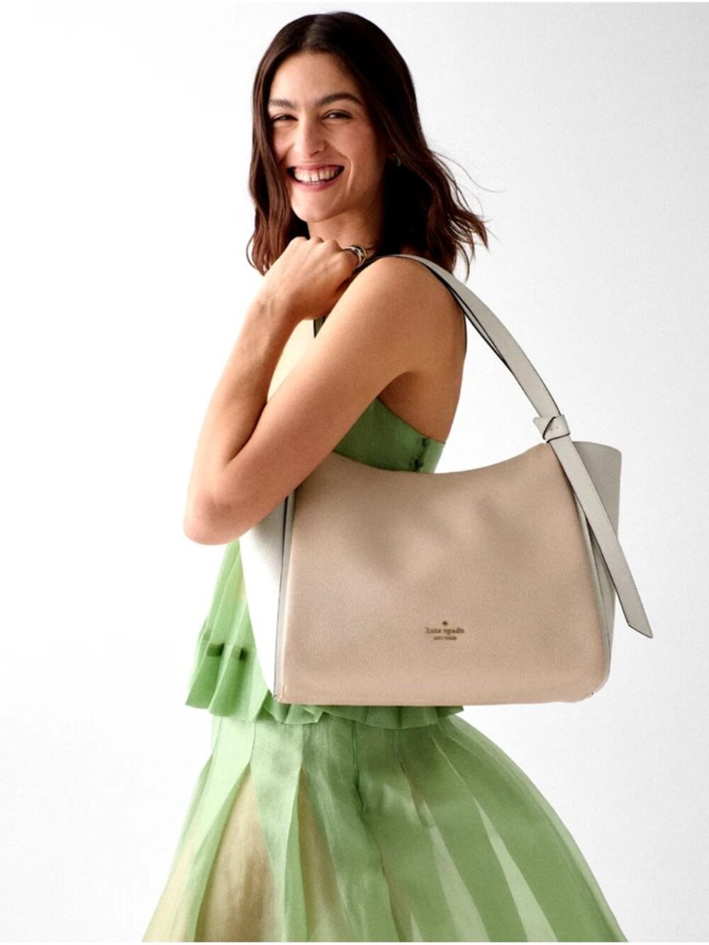 New Kate Spade New York Knott Tote Bag Light Cream Multi - Picture 4 of 5